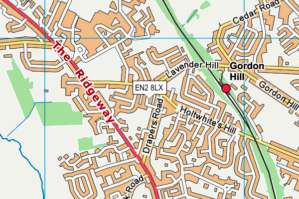 EN2 8LX map - OS VectorMap District (Ordnance Survey) EN2 8LX map - OS VectorMap District (Ordnance Survey)
