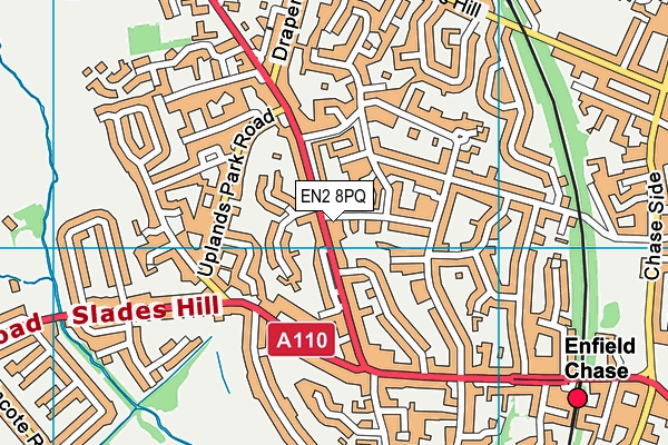 EN2 8PQ map - OS VectorMap District (Ordnance Survey) EN2 8PQ map - OS VectorMap District (Ordnance Survey)