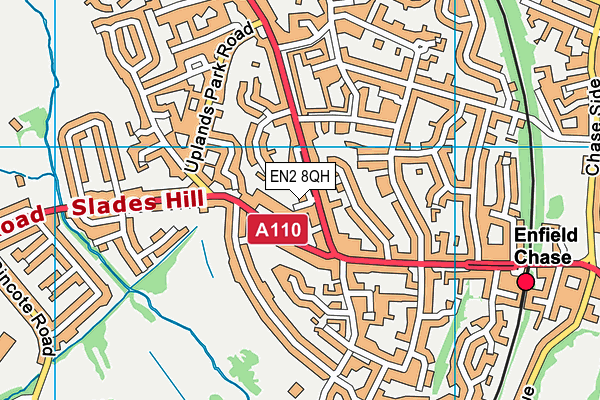 EN2 8QH map - OS VectorMap District (Ordnance Survey) EN2 8QH map - OS VectorMap District (Ordnance Survey)