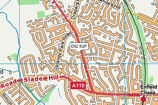 EN2 8QP map - OS VectorMap District (Ordnance Survey) EN2 8QP map - OS VectorMap District (Ordnance Survey)
