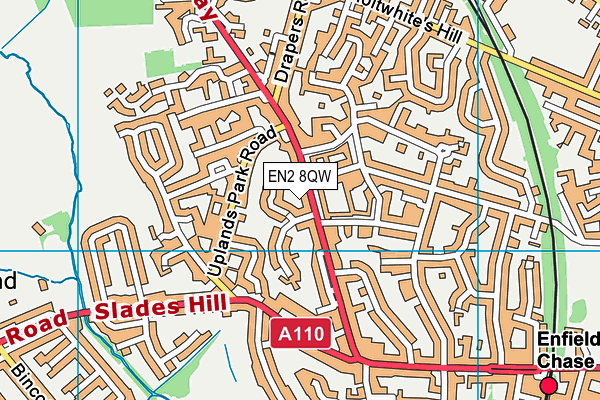 EN2 8QW map - OS VectorMap District (Ordnance Survey) EN2 8QW map - OS VectorMap District (Ordnance Survey)