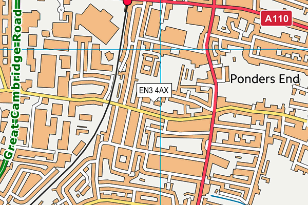EN3 4AX map - OS VectorMap District (Ordnance Survey)