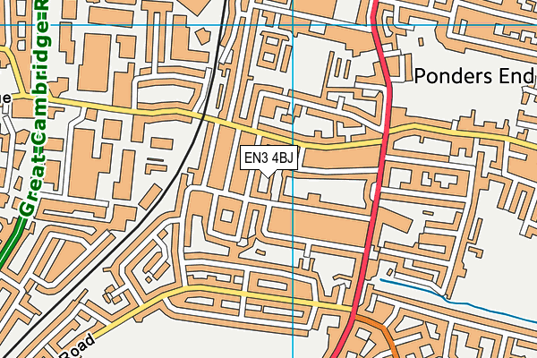 EN3 4BJ map - OS VectorMap District (Ordnance Survey) EN3 4BJ map - OS VectorMap District (Ordnance Survey)
