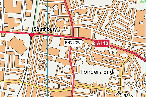 EN3 4DW map - OS VectorMap District (Ordnance Survey)