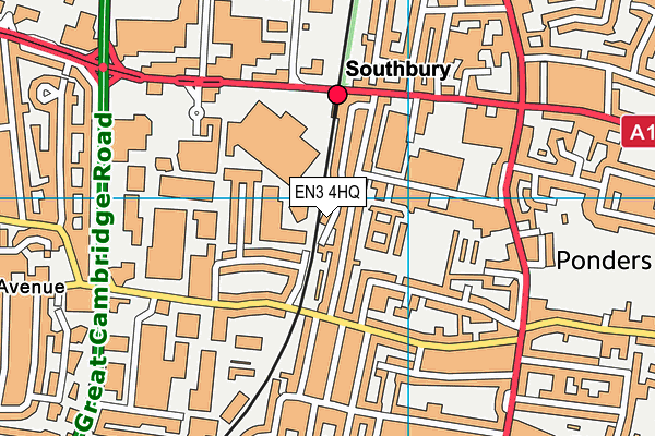 EN3 4HQ map - OS VectorMap District (Ordnance Survey)