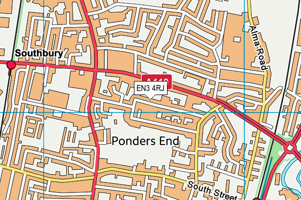 EN3 4RJ map - OS VectorMap District (Ordnance Survey)