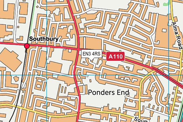 EN3 4RS map - OS VectorMap District (Ordnance Survey)