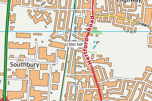 EN3 5AF map - OS VectorMap District (Ordnance Survey)