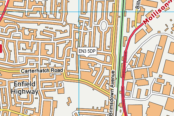 EN3 5DP map - OS VectorMap District (Ordnance Survey)