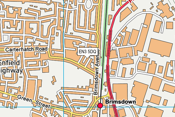 EN3 5DQ map - OS VectorMap District (Ordnance Survey) EN3 5DQ map - OS VectorMap District (Ordnance Survey)