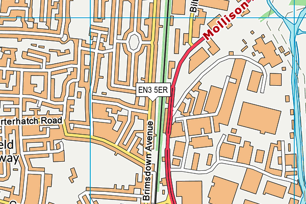 EN3 5ER map - OS VectorMap District (Ordnance Survey)