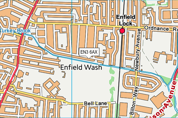EN3 6AX map - OS VectorMap District (Ordnance Survey)