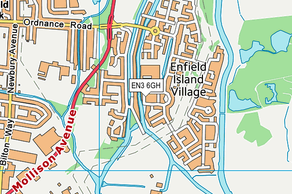 EN3 6GH map - OS VectorMap District (Ordnance Survey)