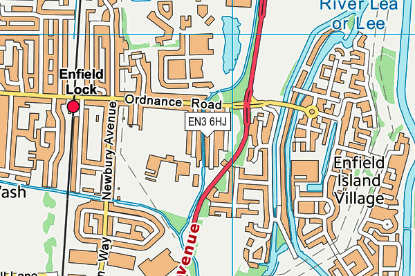 EN3 6HJ map - OS VectorMap District (Ordnance Survey)