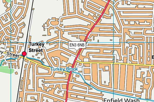 EN3 6NB map - OS VectorMap District (Ordnance Survey)