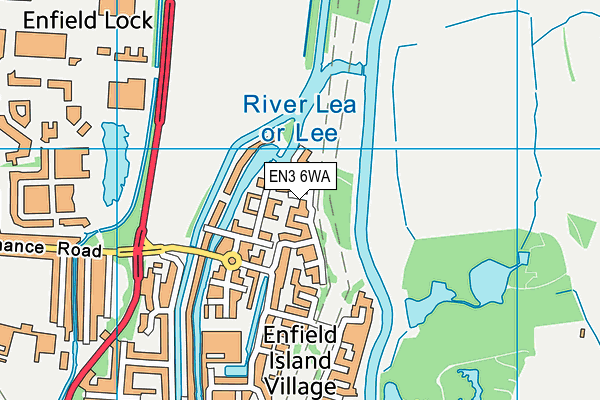 EN3 6WA map - OS VectorMap District (Ordnance Survey)