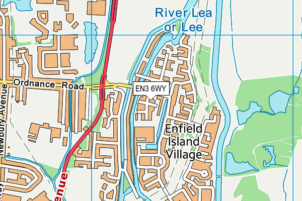 EN3 6WY map - OS VectorMap District (Ordnance Survey) EN3 6WY map - OS VectorMap District (Ordnance Survey)