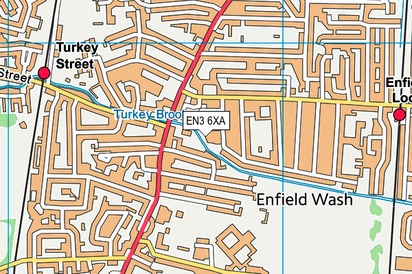 EN3 6XA map - OS VectorMap District (Ordnance Survey)