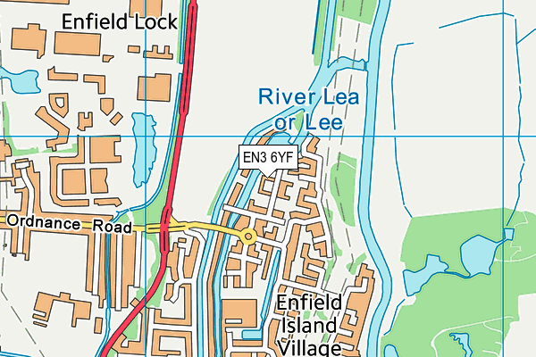 EN3 6YF map - OS VectorMap District (Ordnance Survey)