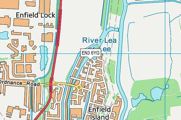 EN3 6YG map - OS VectorMap District (Ordnance Survey)