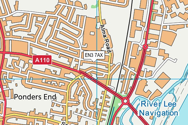 EN3 7AX map - OS VectorMap District (Ordnance Survey) EN3 7AX map - OS VectorMap District (Ordnance Survey)