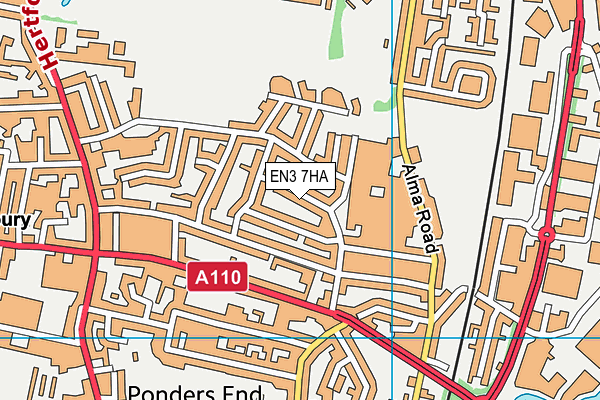 EN3 7HA map - OS VectorMap District (Ordnance Survey)