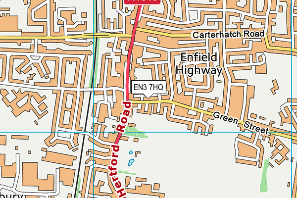 EN3 7HQ map - OS VectorMap District (Ordnance Survey)