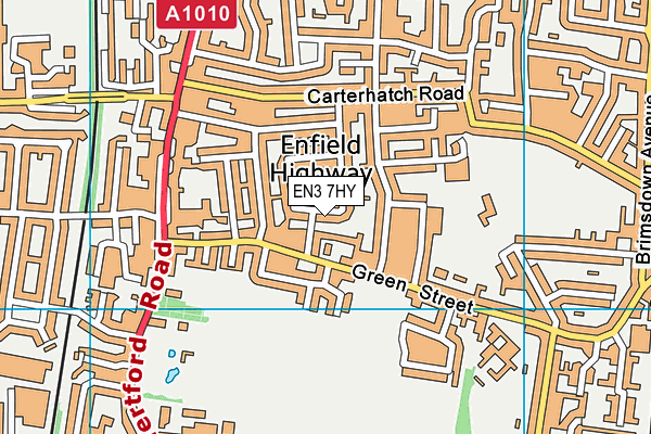 EN3 7HY map - OS VectorMap District (Ordnance Survey)