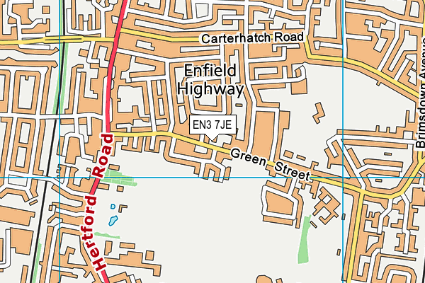 EN3 7JE map - OS VectorMap District (Ordnance Survey)