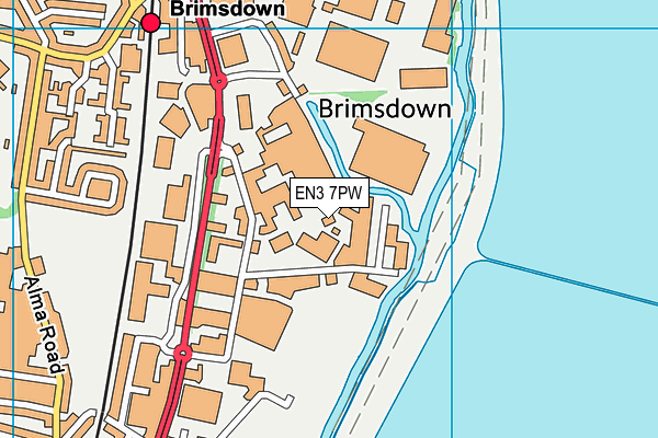 EN3 7PW map - OS VectorMap District (Ordnance Survey)