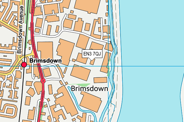 EN3 7QJ map - OS VectorMap District (Ordnance Survey)