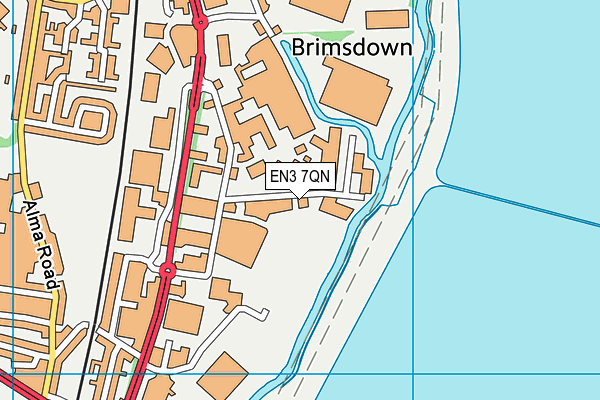 EN3 7QN map - OS VectorMap District (Ordnance Survey)