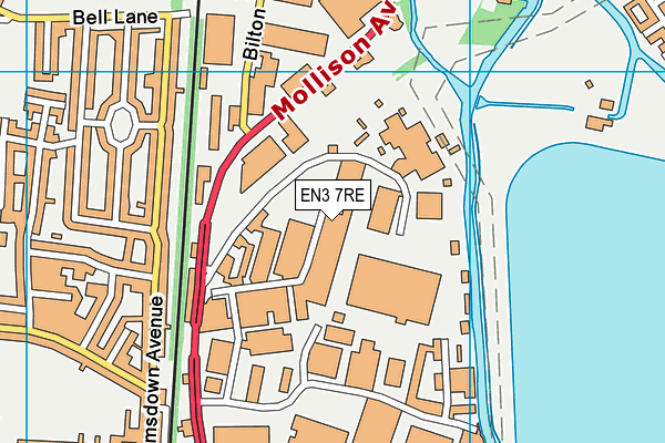 EN3 7RE map - OS VectorMap District (Ordnance Survey)