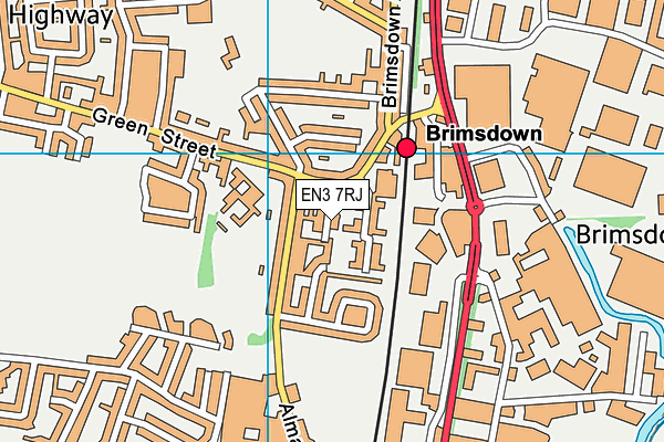 EN3 7RJ map - OS VectorMap District (Ordnance Survey)