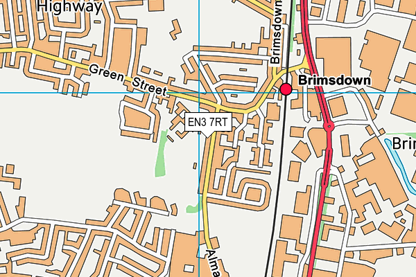 EN3 7RT map - OS VectorMap District (Ordnance Survey)