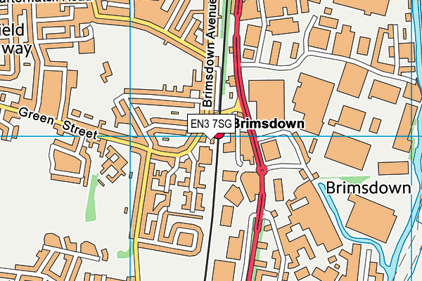 EN3 7SG map - OS VectorMap District (Ordnance Survey)