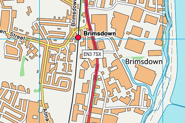 EN3 7SX map - OS VectorMap District (Ordnance Survey)