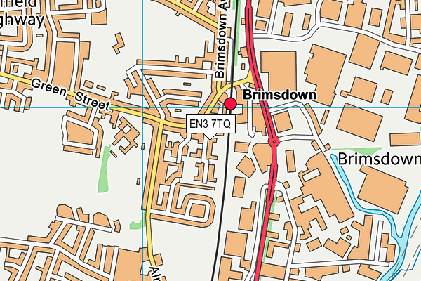 EN3 7TQ map - OS VectorMap District (Ordnance Survey)