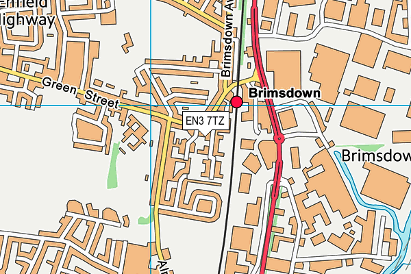 EN3 7TZ map - OS VectorMap District (Ordnance Survey)