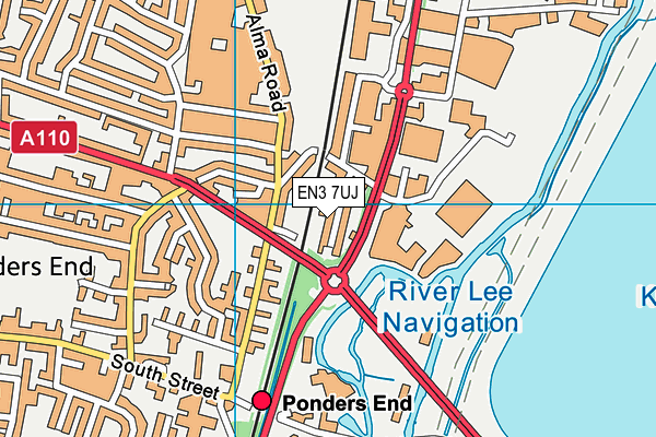 EN3 7UJ map - OS VectorMap District (Ordnance Survey)