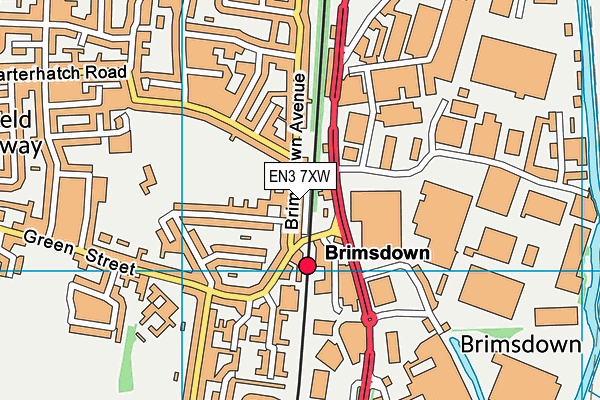 EN3 7XW map - OS VectorMap District (Ordnance Survey)
