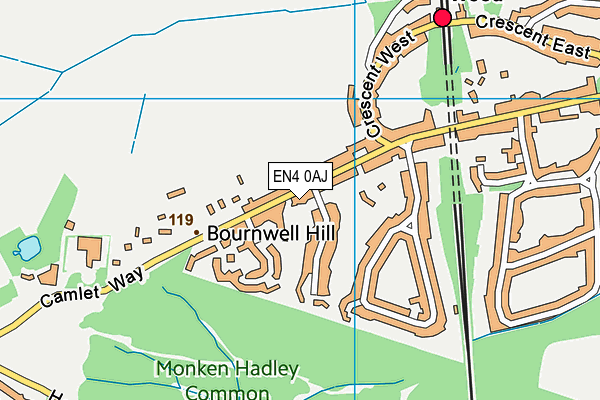 EN4 0AJ map - OS VectorMap District (Ordnance Survey) EN4 0AJ map - OS VectorMap District (Ordnance Survey)