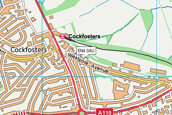 EN4 0AU map - OS VectorMap District (Ordnance Survey)