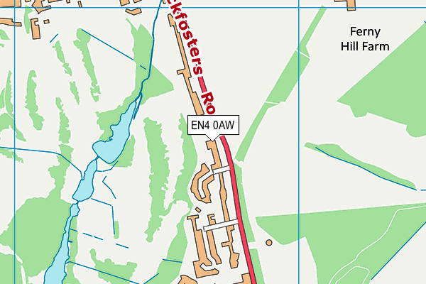 EN4 0AW map - OS VectorMap District (Ordnance Survey)