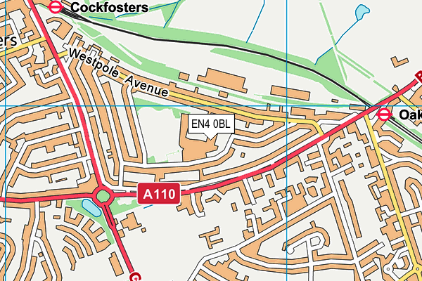 EN4 0BL map - OS VectorMap District (Ordnance Survey) EN4 0BL map - OS VectorMap District (Ordnance Survey)