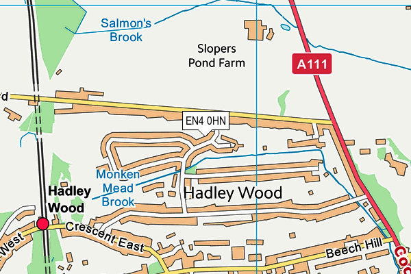 EN4 0HN map - OS VectorMap District (Ordnance Survey) EN4 0HN map - OS VectorMap District (Ordnance Survey)