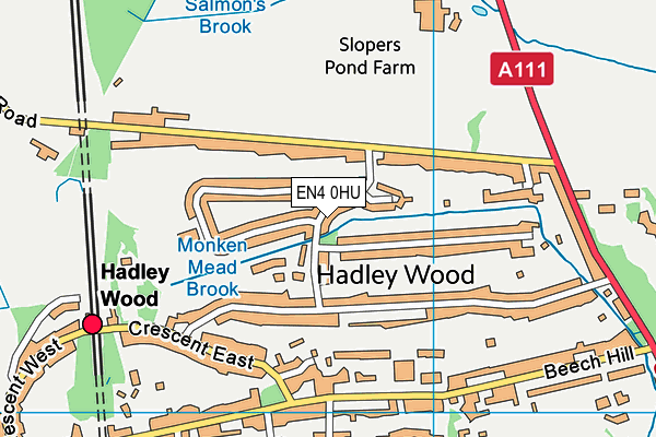 EN4 0HU map - OS VectorMap District (Ordnance Survey) EN4 0HU map - OS VectorMap District (Ordnance Survey)