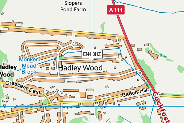 EN4 0HZ map - OS VectorMap District (Ordnance Survey) EN4 0HZ map - OS VectorMap District (Ordnance Survey)