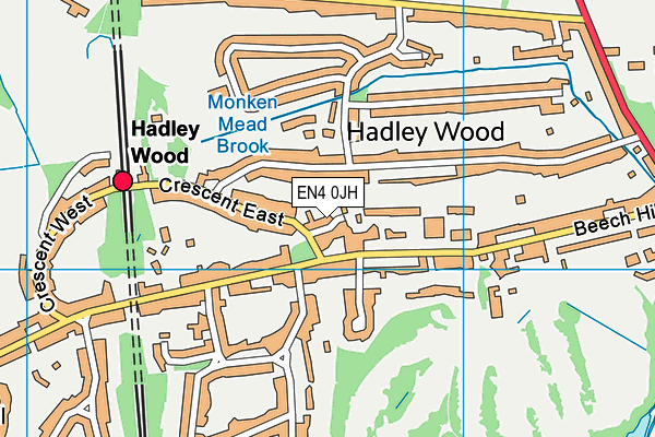 EN4 0JH map - OS VectorMap District (Ordnance Survey) EN4 0JH map - OS VectorMap District (Ordnance Survey)
