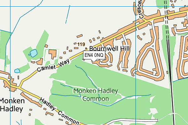 EN4 0NQ map - OS VectorMap District (Ordnance Survey)